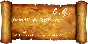 Országh Györgyi névjegykártya